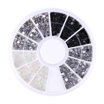 

3D Pearl Water Drill Manicure Accessory Crystal Nail Polish Round Box Tools
