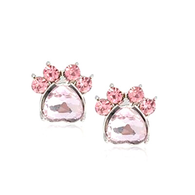 

Dog Pet Paw Animal Birthstone Earring Crystal Heart Earrings Print Charm Birthstone Gift For Lovers Earrings Jewelry