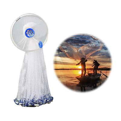 

Saidsome Aluminum Ring Monofilament Thread Throwing Net Saltwater Fishing Cast Net fishing bait fishing lure