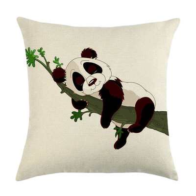 

8 Styles Lovely Cartoon Panda Cotton Linen Throw Pillow Case Cushion Cover Home Decor