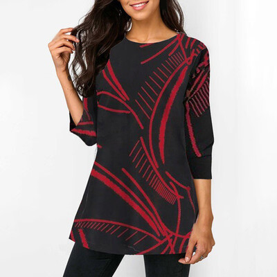 

2019 Ladies Womans Fit Clothing Leopard Print Top 34 Sleeve UK Large Size