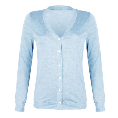 

Women Slim Thin Tops V-Neck Long Sleeve Cardigan Casual Buttons Blouse Tops