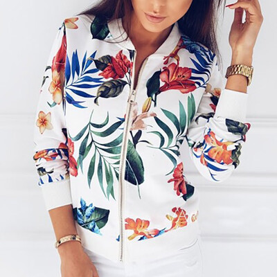 

Toponeto Women Ladies Printing Long Sleeve Tops Zipper Jacket Outwear Loose Tops BUL