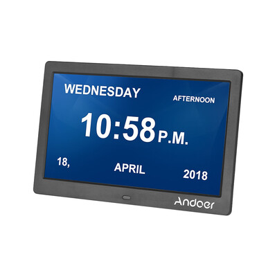 

Andoer 10 Inch Digital Alarm & Photo Frame LED Screen Simple Eletronic Photo Album Support ClockCalendarTime SettingMusicPhoto