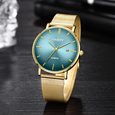 

〖Follure〗Fashion Casual Calendar Simple Single Business Net With Strap Mens Watch