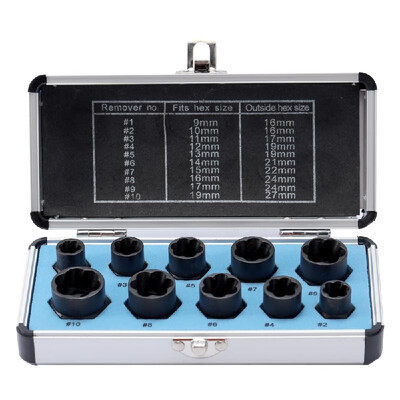 

10pcs Set Damaged Bolt Nut Screw Remover Tool Kit Extractor Removal Tools