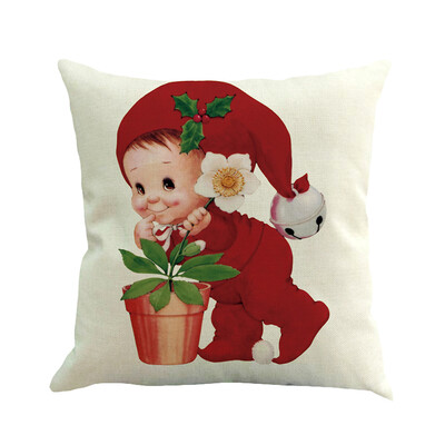 

〖Follure〗Christmas Cotton Linen Sofa Car Home Waist Cushion Cover Throw Pillow Case