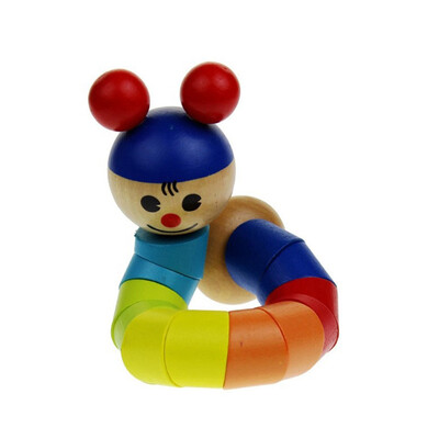 

YIWULA1pc Amazing Colorful Wooden Caterpillar Childrens Educational Toys