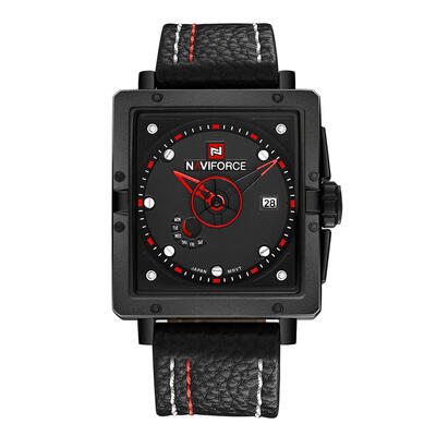 

NAVIFORCE Leather Strap Man Watch Waterproof Quartz Calendar Watch 4 Types