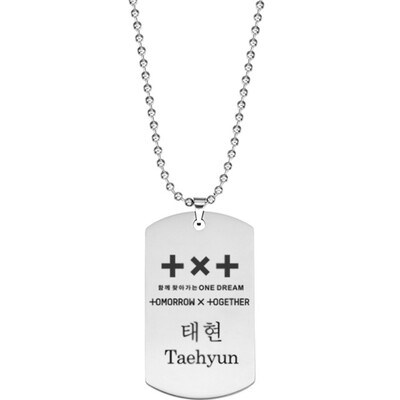 

Lettering Summer Necklace Tag Chain Korean Mens Idol Team TXT Combination Stainless Steel TOMORROW X TOGETHER
