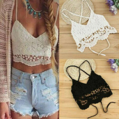 

Women Sexy Lingerie Lace Bandage Bralette Bustier Crop Top Bra T-shirt Vest Tank
