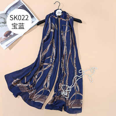 

Spring&summer new European&American chain ladies silk silk scarf sunscreen beach towel shawl SK022