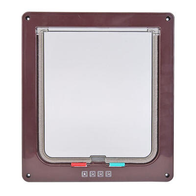 

4 Way Lockable Dog Cat Security Flap Door Kitten Puppy Pets Plastic Gate