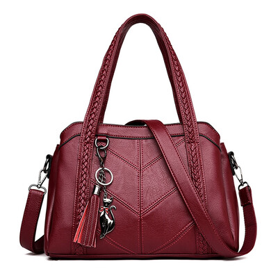 

Tailored Women Fashion Fringe Solid Large Capacity Shopping Shoulder Tote Handbag Bags