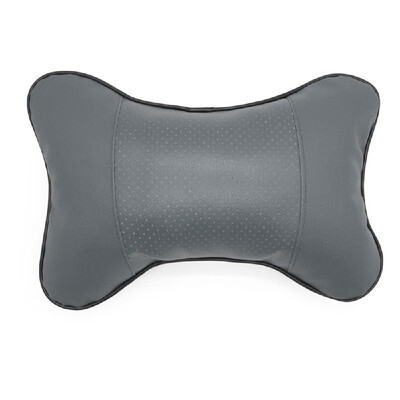 

Factory direct four seasons universal Danny leather car headrest neck pillow red wine embroidered bone pillow car headrest Dark gr