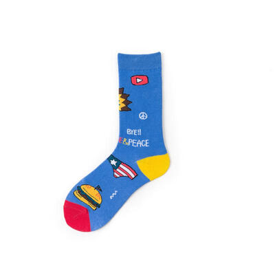 

Cotton Crew Socks Fashionable Cute Soft Breathable Printed Socks For Women Sized 36-42