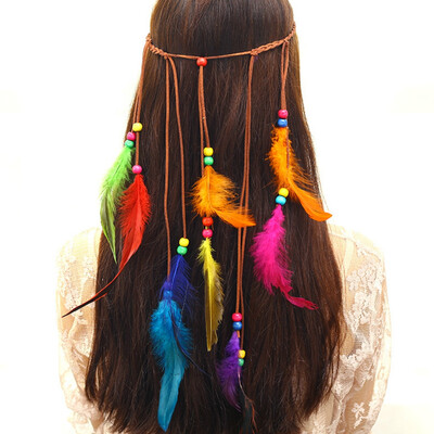 

Feather Headband Accessories Festival Women Hippie Adjustable Headdress
