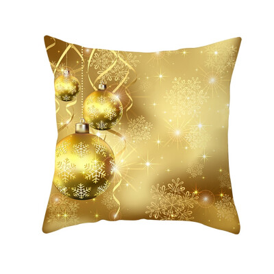 

Siaonvr Christmas Pillow Case Glitter Polyester Sofa Throw Cushion Cover Home Decor