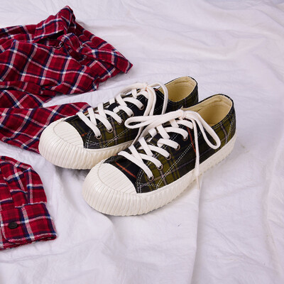 

Siyi Mistery 2019 autumn new plaid shoes women canvas shoes student biscuit shoes wild casual shoes
