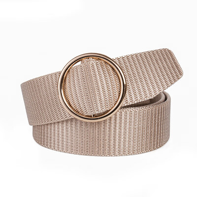 

Round buckle Unisex belt Solid Color Canvas Ring Buckle Women belt Fashion Student belt Wild Cowboy pants belt