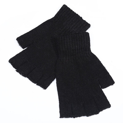 

Autumn And Winter Unisex Riding Knit Gloves Wool Warm Fingerness Gloves Winter Work Halffinger Gloves
