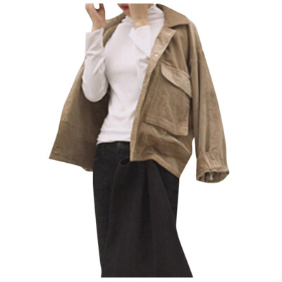 

Toponeto Women Corduroy Jacket Top Shirt Coat Casual Vintage Loose Coat