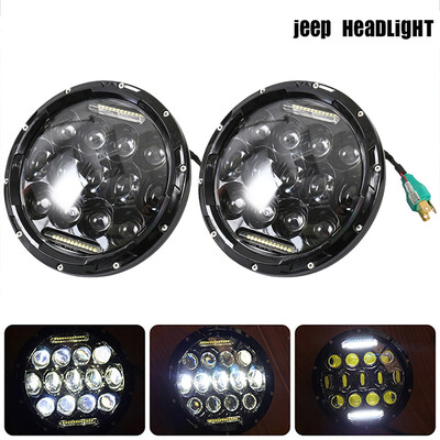 

7" Osram 105W Round LED Headlight Hi-Lo Beam Bulb For Jeep Wrangler JK TJ Black