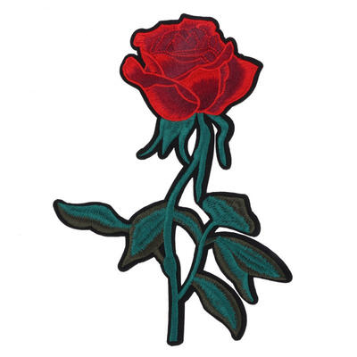 

Greensen Green Leaf Rose Cloth Embroidered Patch DIY Decoration Iron Sew Sticker Craft Accessories
