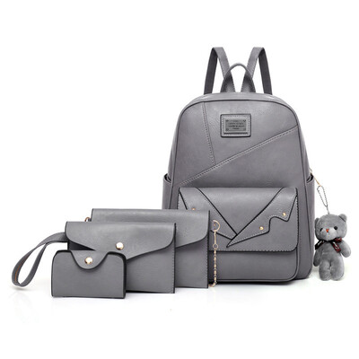 

Autumn new shoulder bag European&American fashion stitching four-piece double back mother bag