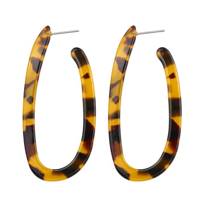 

EK488 New Fashion Leopard Big Brown Geometric U Shaped Circle Acrylic Drop Earrings For Women Statement Long Boucle Doreille