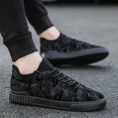 

Mens Shoes Autumn New Black Board Shoes Korean Leisure Shoes