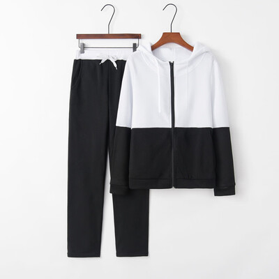 

Toponeto Women Solid Color Hooded Sweatshirt&pant Tracksuit Sport Suit
