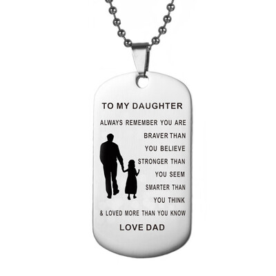 

Pendants Necklace Baby Child Mom Dad Loved Family Gifts Stainless Steel Mother Dad Son Tag Collar