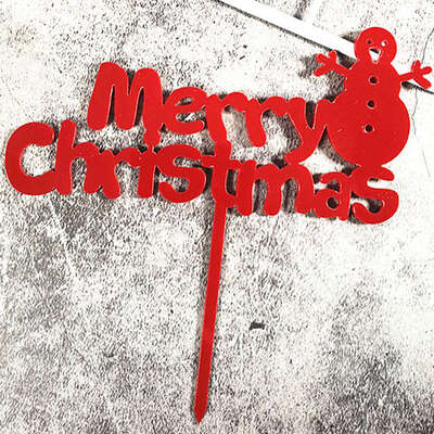

Acrylic Merry Christmas Letters Cake Topper Party Christmas Decorations New