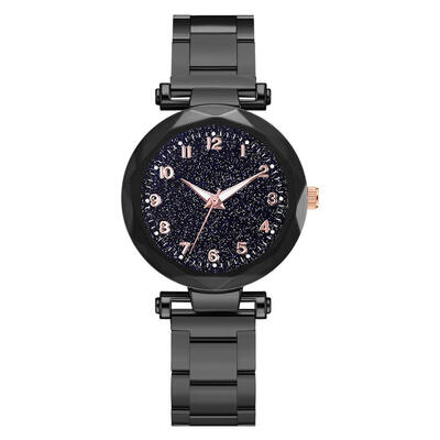 

Hot Sale Womens Watches Roman Numeral Scale Disc Ladies Quartz Wristwatch Starry Sky Alloy Strap Simple Clock Zegarki Damski