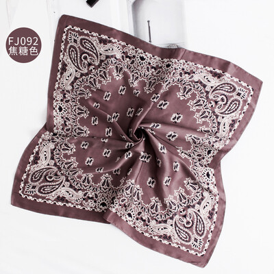 

2018 new fashion temperament small squares printed silk satin silk scarf professional wear scarf scarf wholesale FJ092