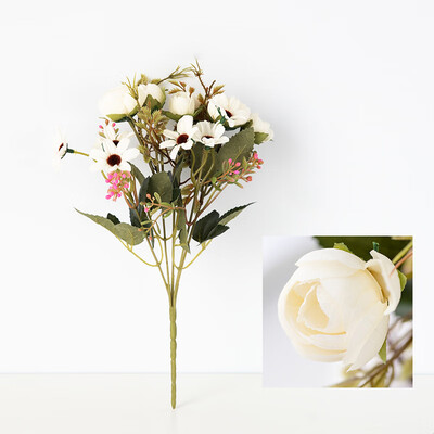 

Camellia Simulation Bouquet Artificial Silk Flower Rose Wedding Home Table Decor