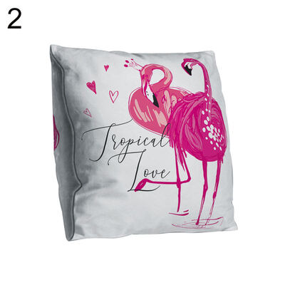 

Lovely Flamingo Square Throw Pillow Protector Case Cushion Cover Sofa Bed Decor