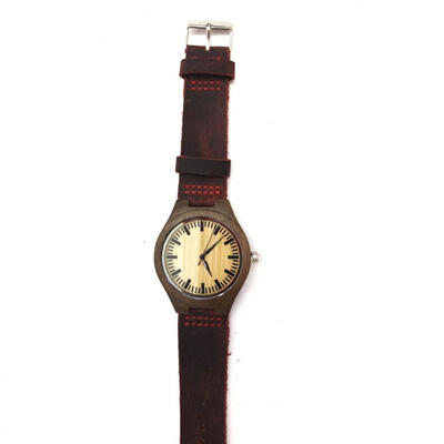 

Fashion Simple And Exaggerated Personality Popular Leather Bamboo And Wood Watch