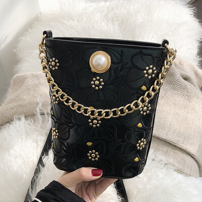 

Womens bag 2019 new Chaohan version 100 fashion bucket bag single oblique span bag handbag