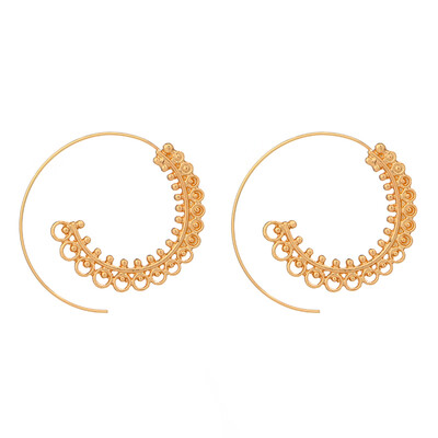 

EK796 New Bohemia Personality Round Spiral Big Circle Drop Earrings Exaggerated Whirlpool Gear Earrings for Women Jewelry Gifts