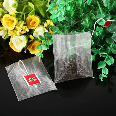 

Greensen 100Pcs New Style Nylon Empty Tea Infuser Herb Spice Filter Strainer Bags With String Household