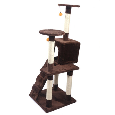 

19 Pet Cat Tree Tower Condo Scratcher Kitty Sisal Pet Playing Furniture Brown