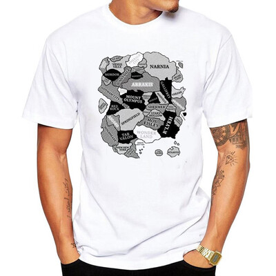 

Toponeto Mens World Map Printed Round Neck Slim Fit Short Sleeve Top Shirt Blouse