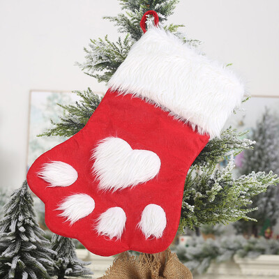 

Toponeto Christmas Ornaments Red Grey Pet Christmas Socks Childrens Gift Bag Hanging