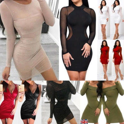 

USASTOCK Women Sleeveless Dress Bodycon Dress Evening Party Cocktail Dress Mini