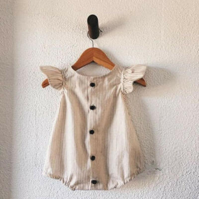 

Newborn Baby Girl Clothes Stripe Romper Jumpsuit Playsuit Overall Outfit Summer