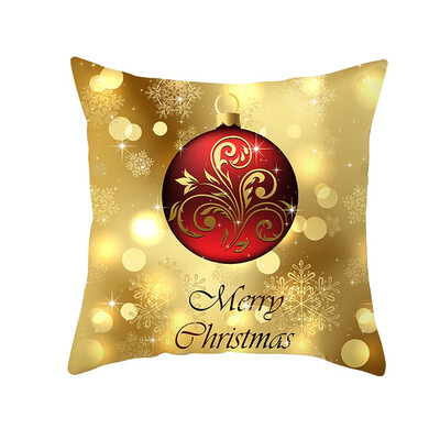 

Tailored Christmas Pillow Case Glitter Polyester Sofa Throw Cushion Cover Home Decor