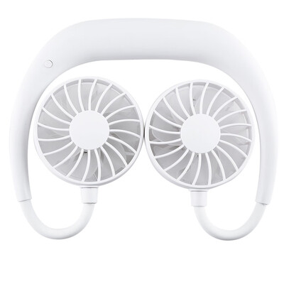 

〖Follure〗Portable USB Rechargeable Neckband Lazy Neck Hanging Style Dual Cooling Fan