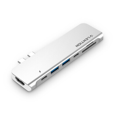 

LENTION CB-TP-CS64THCR 7 In 1 Hub Multi-port Adapter 2 Type-C to PD USB-C 2 USB30 4K30Hz HD Interface Memory Card Po